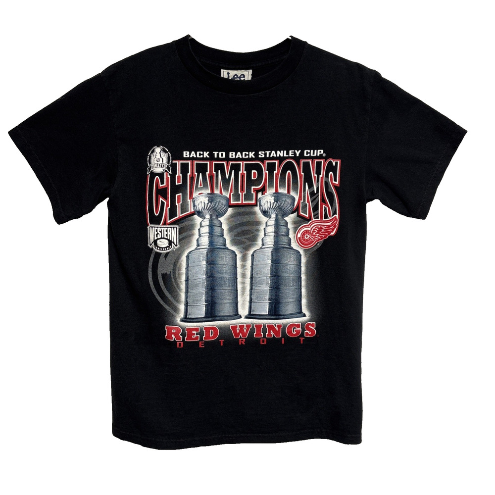 Vintage Red Wings 1998 Championship Double Sided T-Shirt Black - Size XL